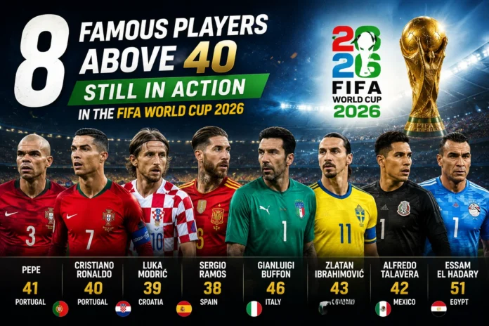 8 players aged 40 or over included in the mega event